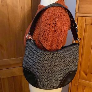 Coach Black Signature (small c) & Leather Hobo bag.